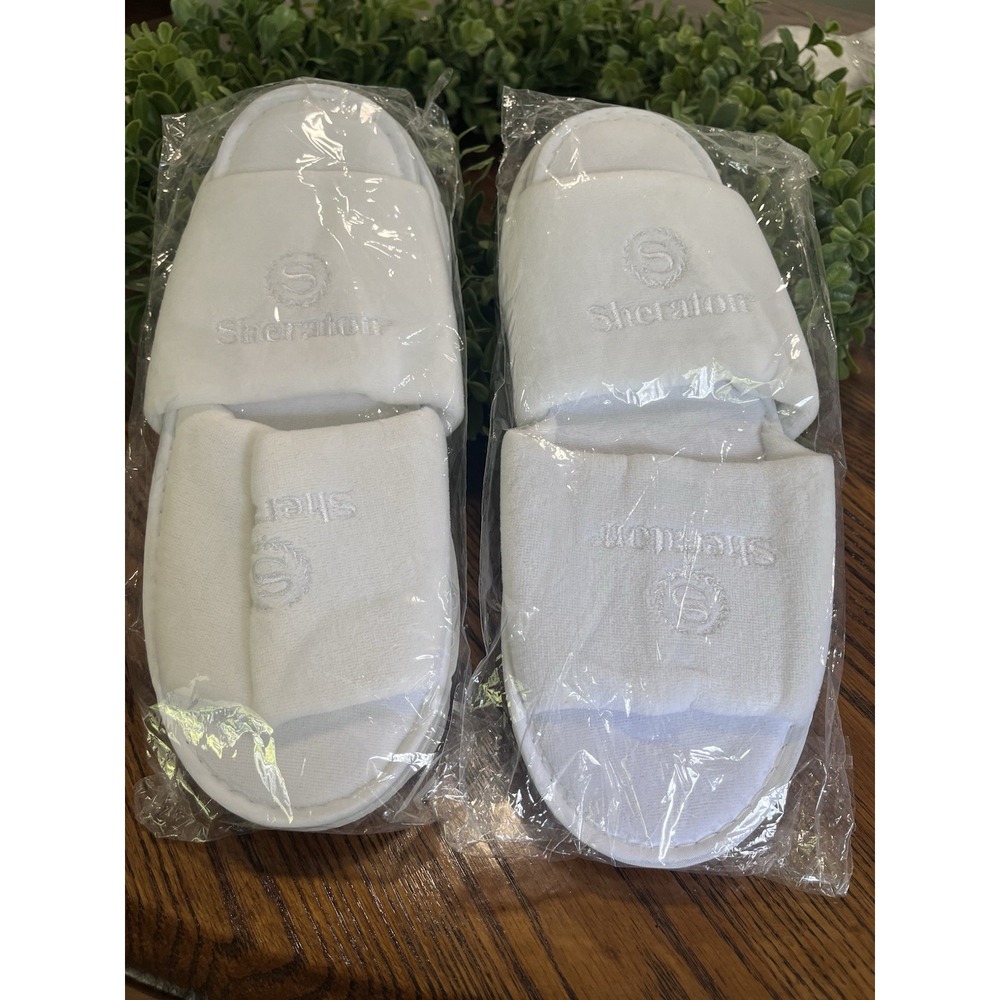 Two Pairs Sheraton Luxurious Hotel Travel Slipper Comfort Slip On Bath New